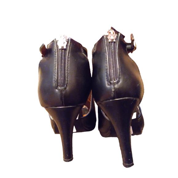 Lane Bryant Black Peep Toe Heels size 7 Wide Width - Picture 5 of 6